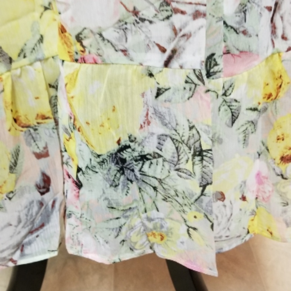 🆕️⬇️Joan Vass Yellow Rose Multi Floral Maxi Dress - Picture 4 of 8